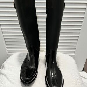 rubber knee high rain boots